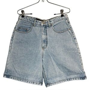 Vintage NY Line Denim High Waisted Mom Jorts Long Shorts 100% Cotton 29” waist